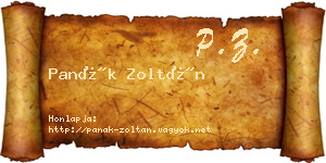 Panák Zoltán névjegykártya