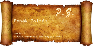 Panák Zoltán névjegykártya